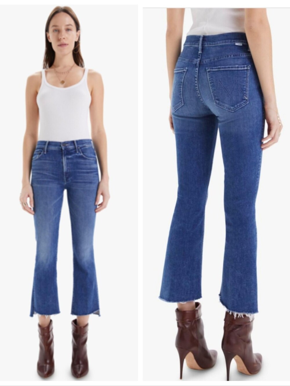 MOTHER The Insider Crop Step Fray in "Wish On A Star" Women's 28 Boho Hippie